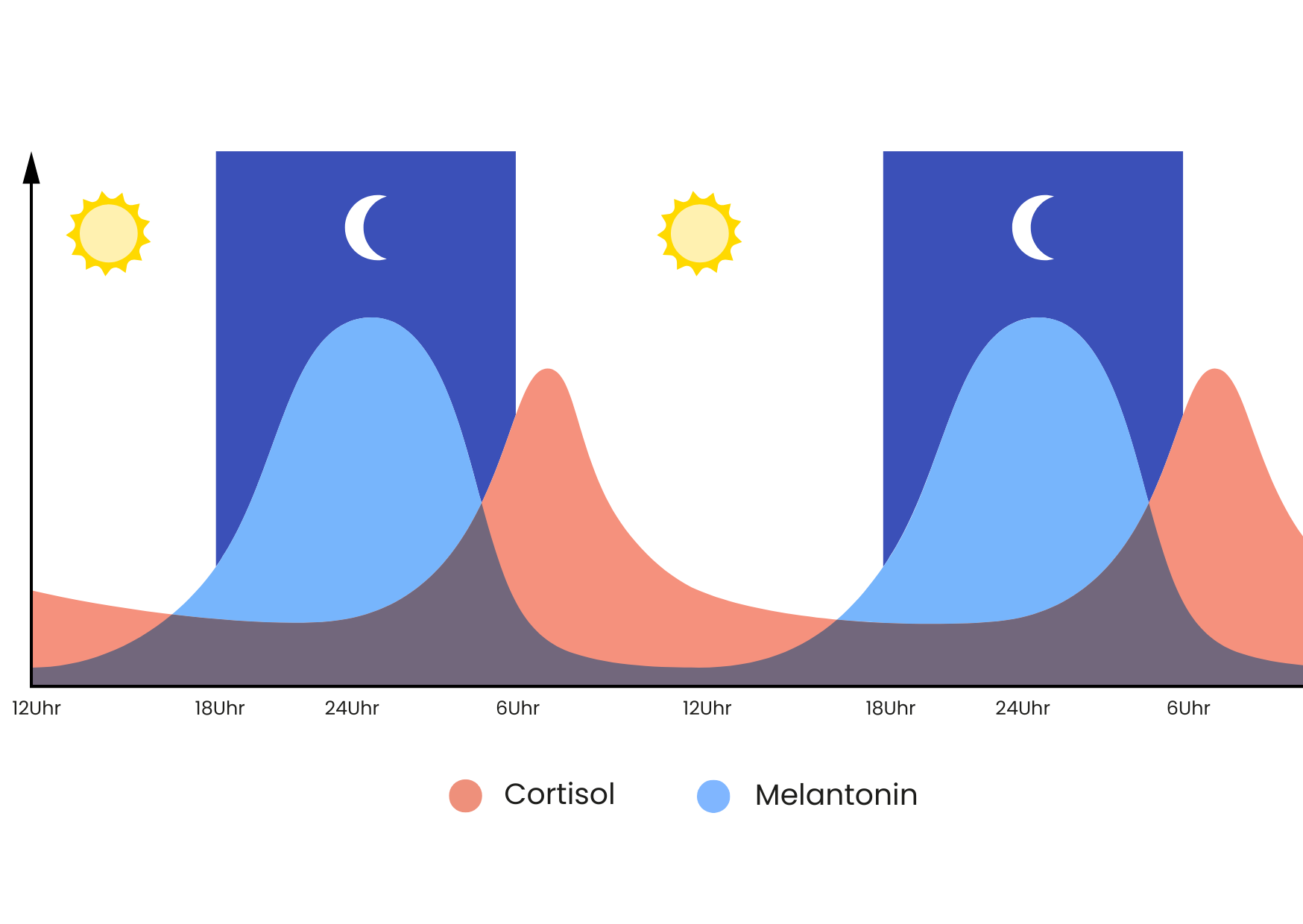 Grafik Cortisol und Melantonin