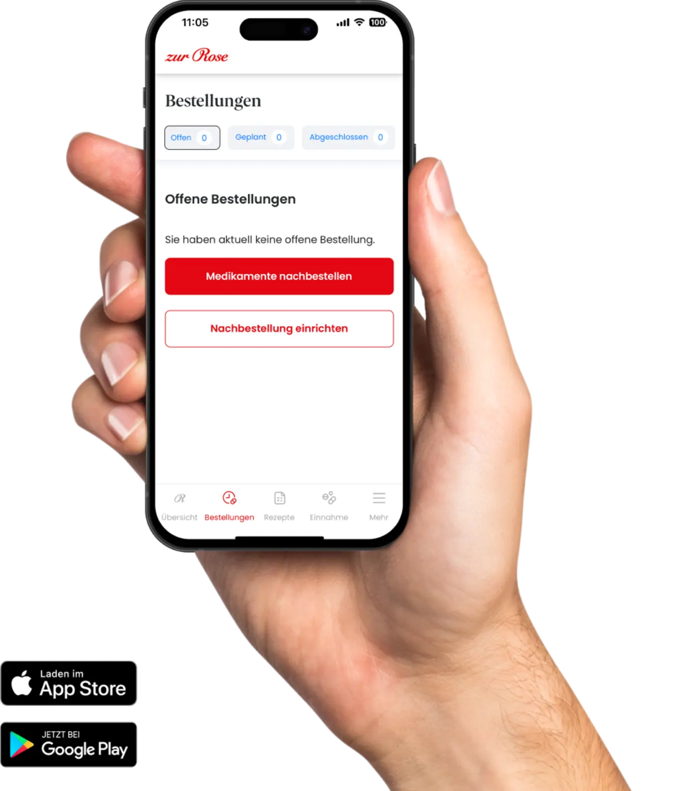 Hand mit Handy