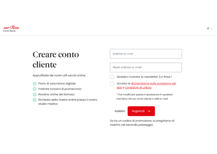 Creare conto cliente